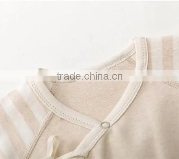 Wholesale 100% Organic Striped Baby Bodysuit Baby Jumpsuit Striped High Quality Baby Rompers photo-3