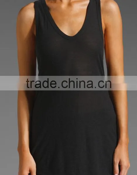 Slub Classic Racer Back Tank Tops Ladies Wholesale photo-2