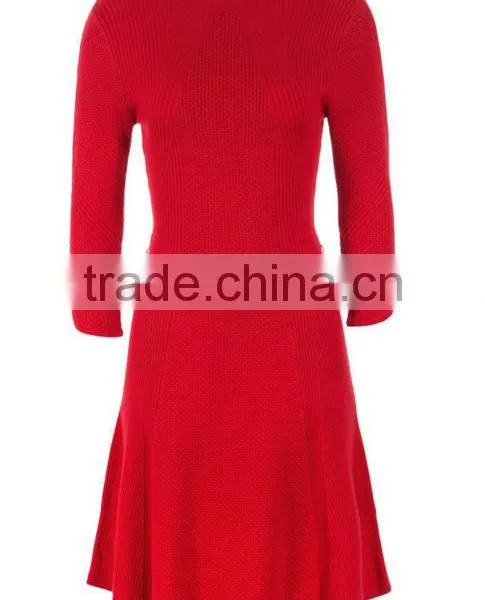 OEM Custom Latest Formal Design Wool Knitting Pattern Sweater Dress for Women photo-6