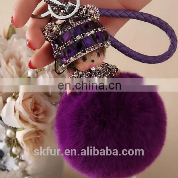 Factory Wholesale Multicolor Rex Rabbit Fur Monchichi With Cheap Price photo-6