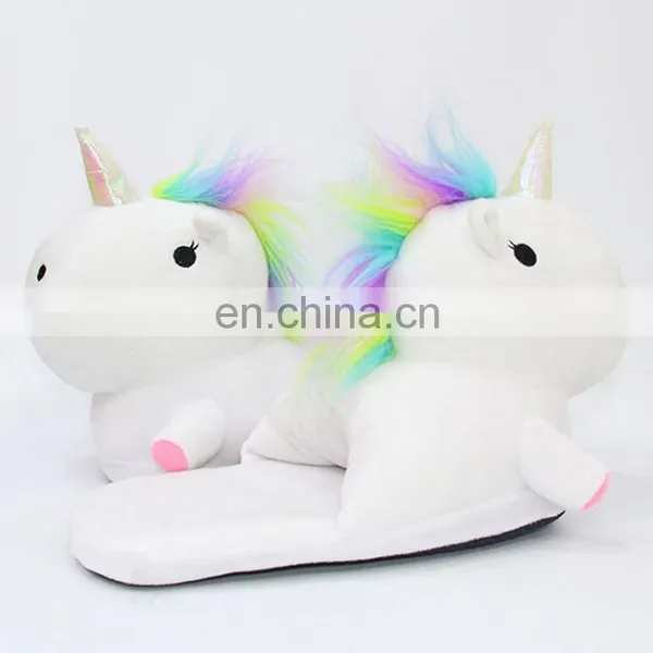 Hot Selling Unicorn Design Plush Soft Animal Slippers photo-6