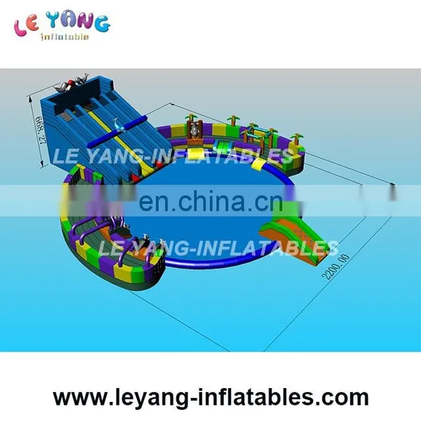 2017 New Design Giant Inflatable Water Park With Slide and Pool Used on Land photo-3