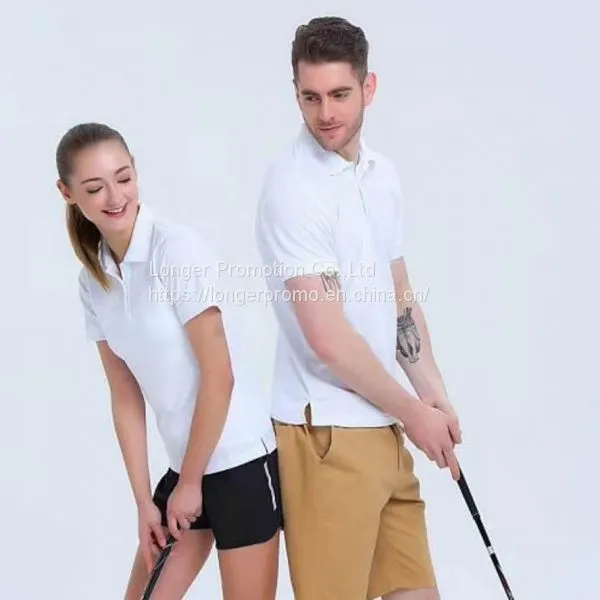 White Color Wholesale Men's Polo Shirts Logo Printed Promotion Uniforms photo-3
