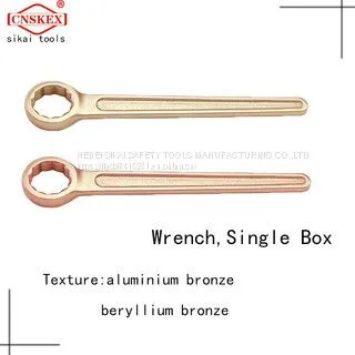 Safety Sparkless Explosion-proof Tool Explosion-proof Straight Handle Single Head Spanner is Made of Aluminum Bronze Beryllium photo-3