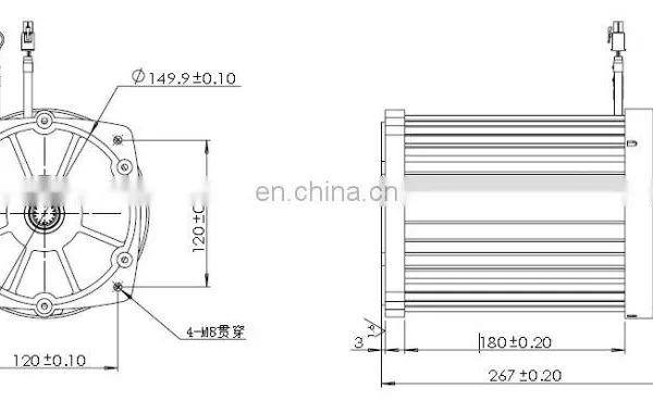48V 60V 72V 3KW Chinese Factory Direct Sale High Quality Brushless dc Motor for Electric Vehicle photo-5