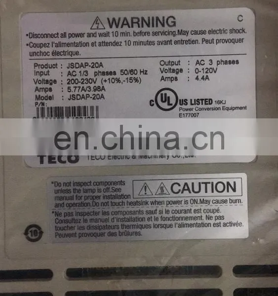 3 Phase 220V 750 W Teco Servo Motor Drive JSDAP 20A For Food Packing Machine photo-3