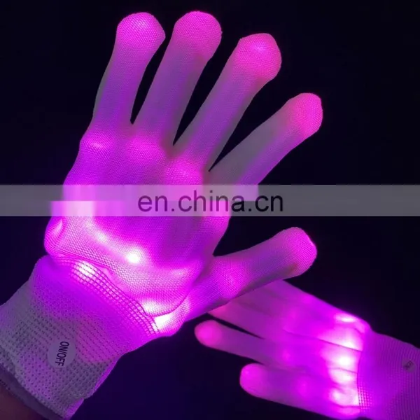 Wholesale Rave Light Flashing Finger Lighting Glow Mittens LED Glow Gloves for Halloween photo-3
