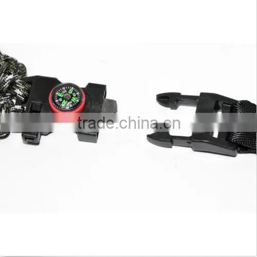 (10 Pack) Paracord Buckle Clasps w/ Whistle Compass Flint Fire Starter Bracelets photo-3