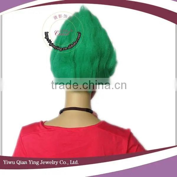 Bright Green Color Big Troll Party Hair Wig Wholesale photo-3