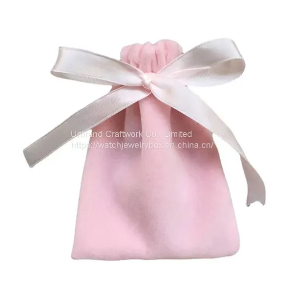 Wholesale Ribbon Bow Velvet Bag Pocket Can Custom Logo Jewelry Gift Packaging Bag photo-4