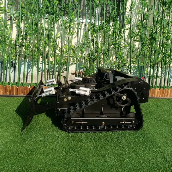 Industrial Petrol 4-Stroke Cordless Remote Control Distance 200M Working Degree Max 50 Radio Controlled Rubber Track Lawn Mower photo-5