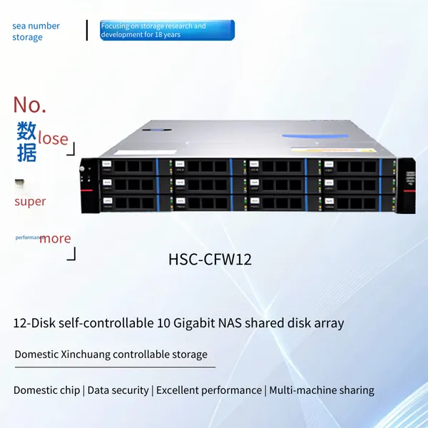 Haisucun Domestic Xinchuang Self - Controllable Phytium High - Performance Enterprise - Level Desktop 12 - Bay 10g Network Storage, Fiber Optic Disk Array, Multi - User Shared Storage Space