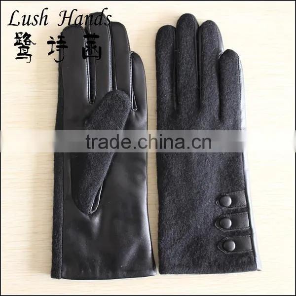 2016 Hot Selling Ladies Woolen Button Gloves photo-3