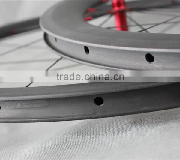 56mm Clincher Wheels Red R36 Hub Carbon Wheels Red Nipples Full Carbon Wheels China W56C photo-4