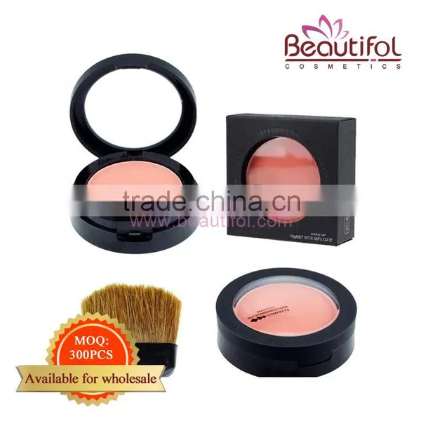 Customized Popular Compact Top Quality Cosmetic Blush, Face Soft Powder, Small Quantity Cosmetic