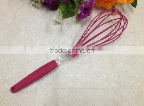 Hot Sale Rainbow Silicone Whisk With Colorful Handle Silicone Kitchen Utensils for Blending, Whisking, Beating & Stirring photo-3