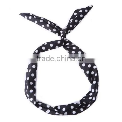 HOT 1 PC Lovely Kids Girls Lady Bow Headwear Hair Bands Hoop Rabbit Ear Wrapped Headband Party Wire Scarf Hair Accessories photo-6