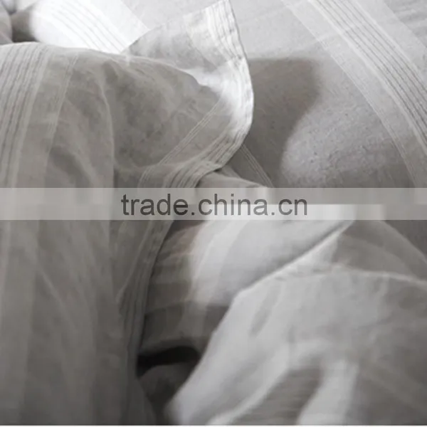 2015 Newest 100% Linen Gray Stripe Bedding Set for Home /hotel photo-5