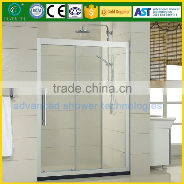 Smart Bathroom Tempered Glass 3 Panel Sliding Shower Enclosures Door photo-6