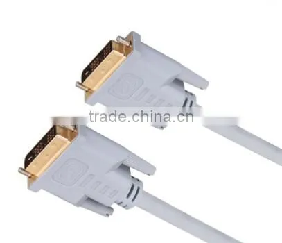 Xinya Hot Selling Sliver Gray DVI Cable Gold-plated Plug + Silver Gray PVC Jacket