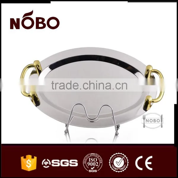 Oval Shape Mirror Surface Stainless Steel Serving Tray photo-6