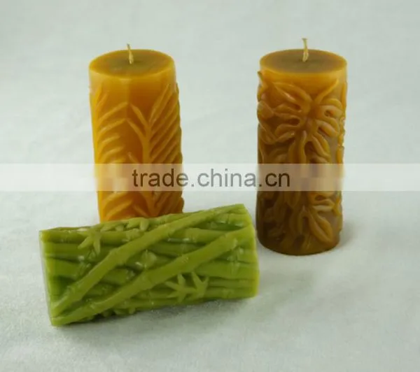 Embossed Pillar Wax Candle for Decoration 6x12.5cm Height photo-5