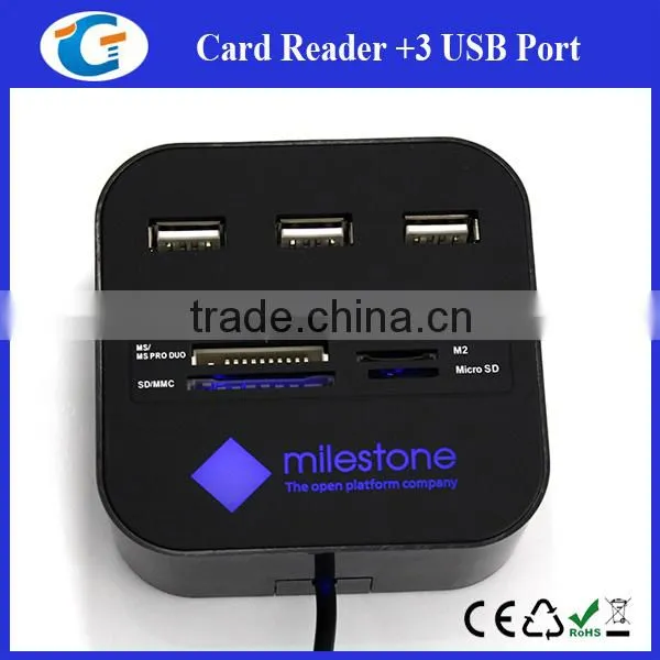 Card Reader 3 Ports 2.0 USB Charger Hub for Laptop photo-6