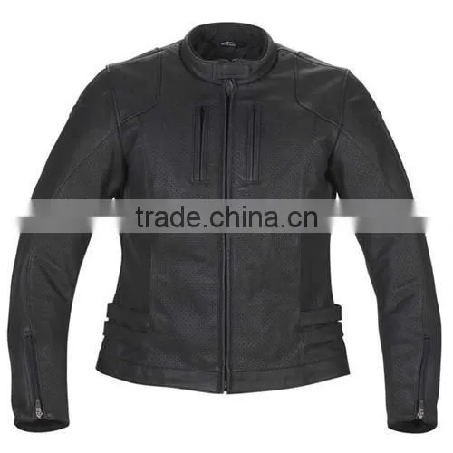 Black Motorbike Leather Jacket / Racer Leather Jacket