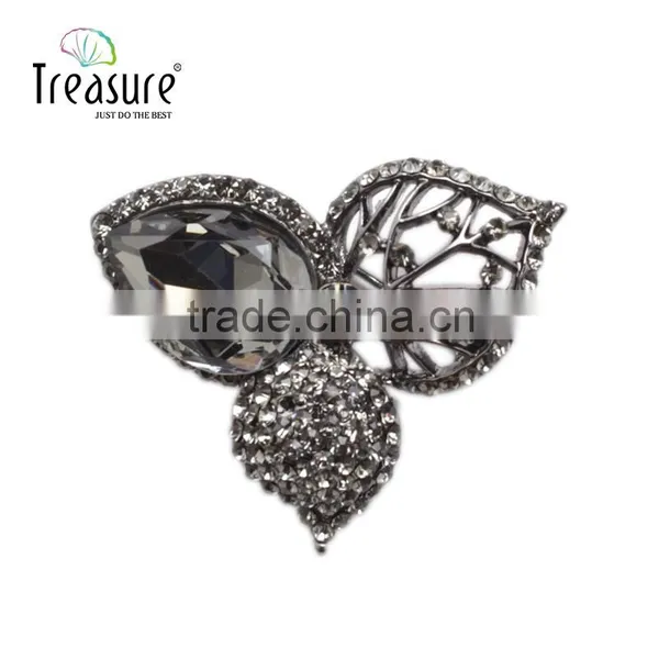 Custom New Popular Jewellry Hollow Alloy Golden and Gun Black Leaf Brooch Jewelry photo-6