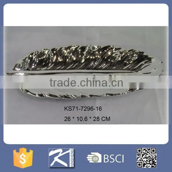 Kinsheng 2016 New Product Porcelain Feather Shape Plates for Sale photo-2