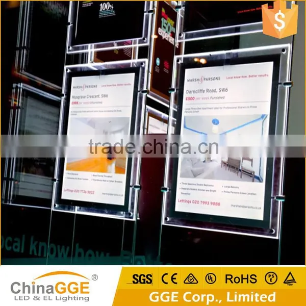 LED Illuminated Crystal Advertising LED Light Acrylic Light Box Suspended Hanging Real Estate Agent LED Window Display photo-5