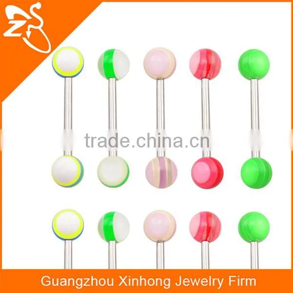 Wholesale Straight Tongue Bars Rings High Quality Resin Colorful Tongue Rings for Young photo-6