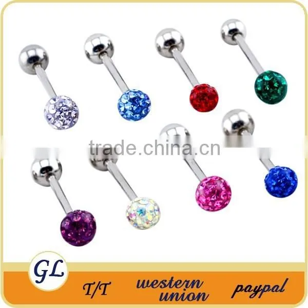 TR01018 Stainless Steel Piercing Tongue Ring , Black Dice Tongue Jewelry photo-6