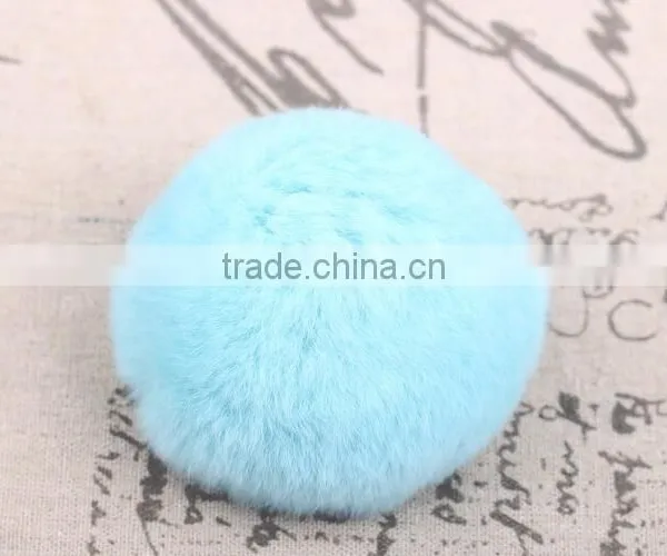 Customize Fashion Colorful Fluffy Ball Keychain / Rex Rabbit Fur Ball photo-5