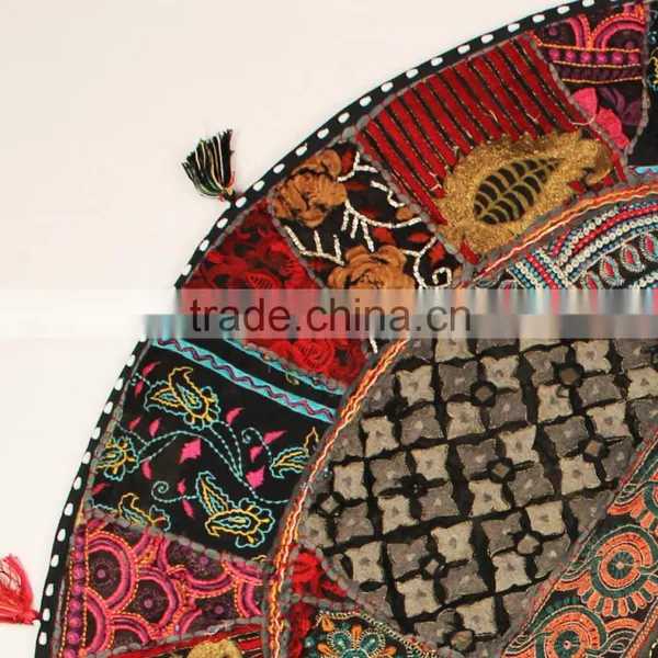 Indian Green Flloor Round Throw Cushions Indian Pillow Covers Indian Decorative Floor Cushions photo-2