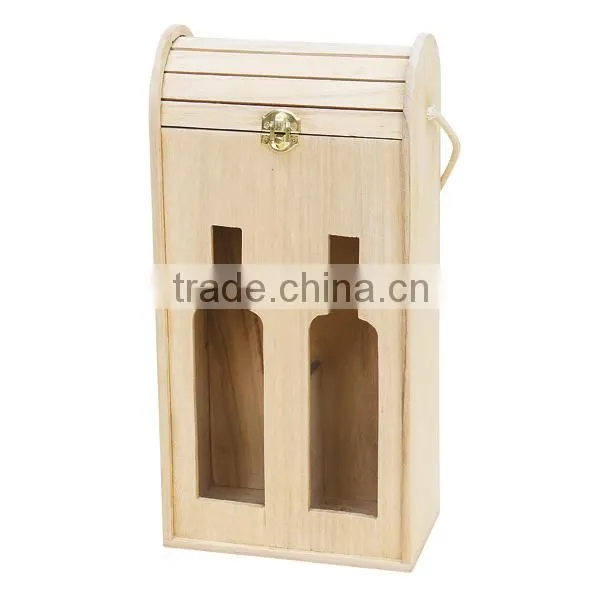 Made in China Paulownia 2 Bottles Wooden Wine Gift Box for Sales