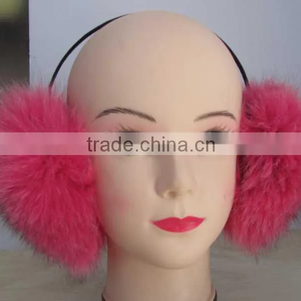 Multy Color Warm Fox Fur Hat Earmuffs photo-4