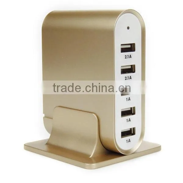 Desktop Charger 5 Port 36w 7.2a High Speed Desktop USB Charger With Smart IC