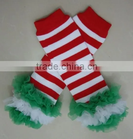Wholesale Boutique Kaiya Baby Christmas Knitted Chevron Ruffle Leg Warmer photo-5