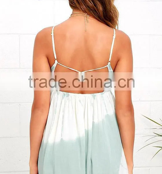 2016 Latest Fashion Dresses Short Crocheted Top Tie-dye Dress New Summer Dresses photo-3