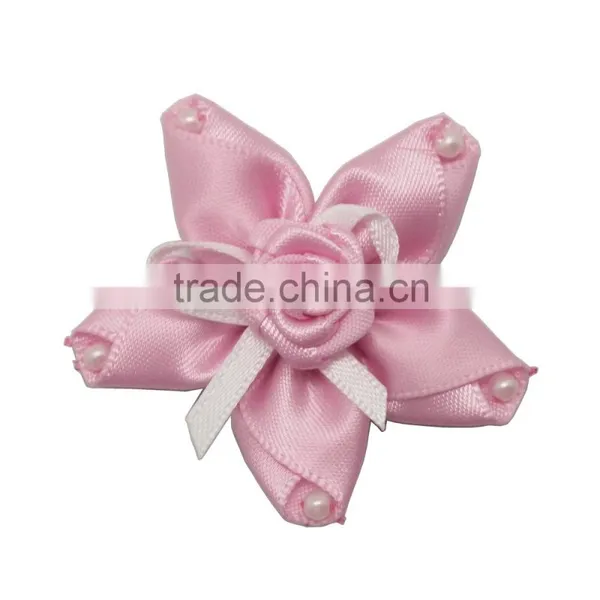 Creative Design Muticolor Little Rose Shape Set Beads Satin Artificial Flowers