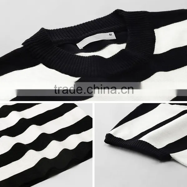 Black and White Stripes in the Summer of 2016 the New Han Edition Cultivate One's Morality Short Sleeve Dress photo-2