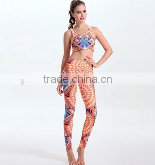 Yiwu Wholesale Women Tights GYM Leggings Orange Spandex Women Tights GYM Leggings photo-2