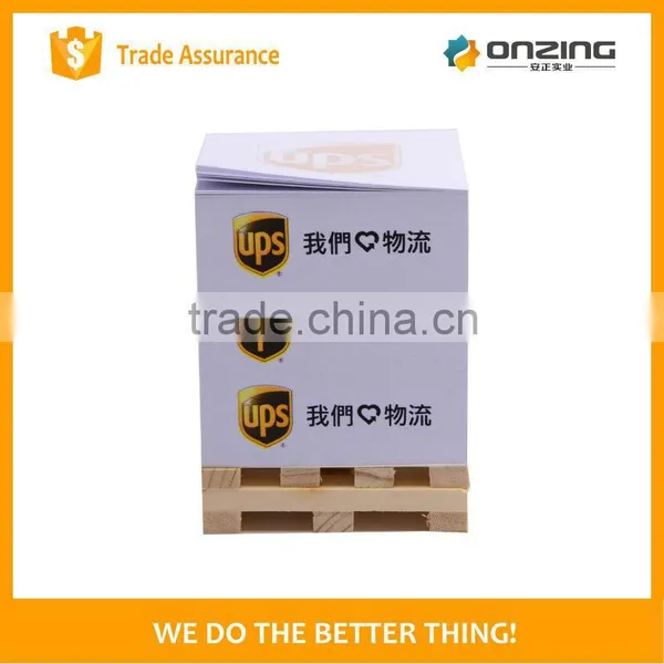 UPS Wood Free Paper Sticky Note Cube With Wooden Pallet for Promotion photo-3