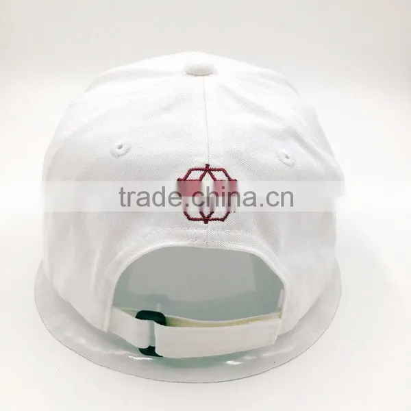 White Color 100% Cotton Twill 6 Panel Embroidered Baseball Cap photo-4
