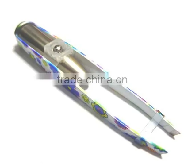 Flowers Pattern Tweezer With Led Light, Stainless Steel Tweezer, Light Tweezer, photo-2