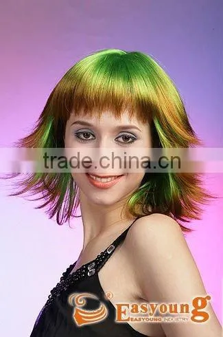 Fashion Green Color Hair Wigs, St Patrick's Day Hair Wigs. Costume Hair Wigs photo-2