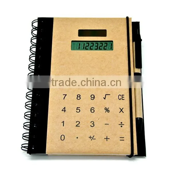 ECO Notebook With Pen and Calculator ,eco Notebook Calculator With Pen