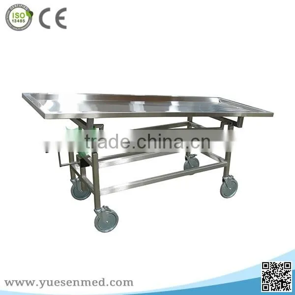 YSTSC-2C 304 Stainless Steel With Cover Mobile Corpse Removal Trolley Mortuary photo-5
