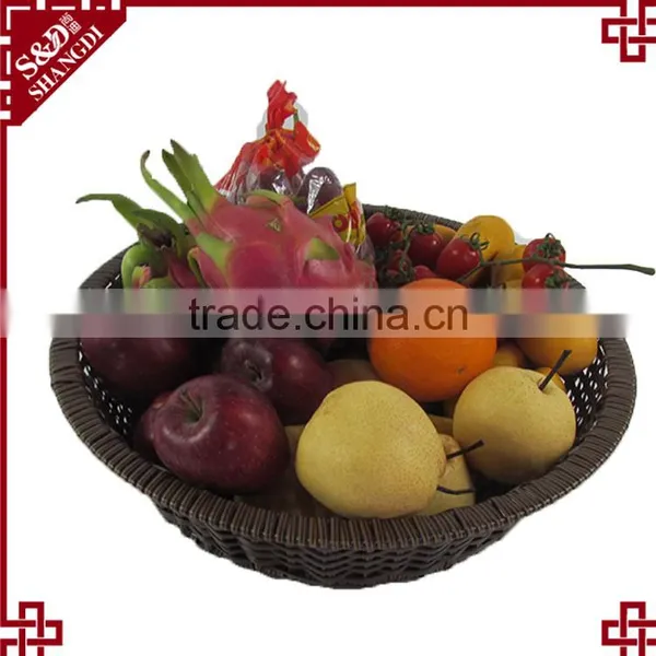 S&D Supermarket Vegetable Rack Plastic Rattan Fruit and Vegetable Basket